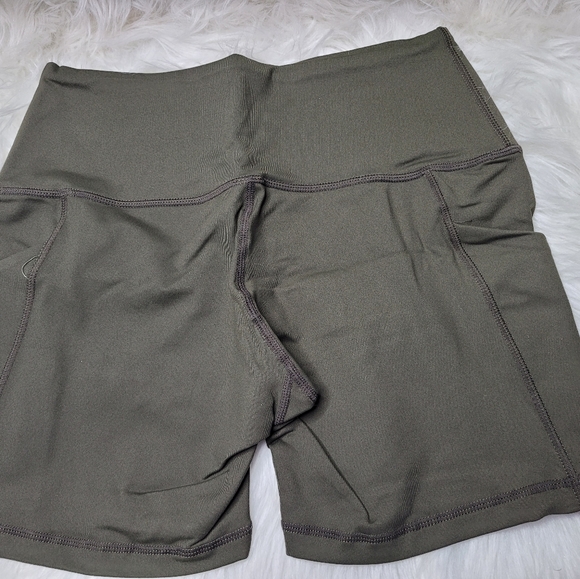 Nylon Olive Stretch Shorts - Picture 3 of 3